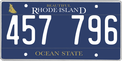 RI license plate 457796