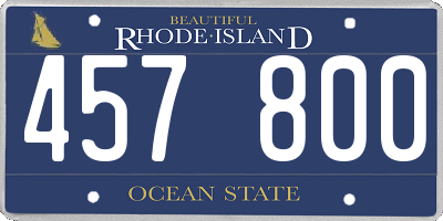 RI license plate 457800