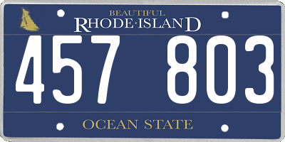 RI license plate 457803