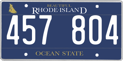 RI license plate 457804