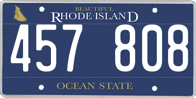 RI license plate 457808