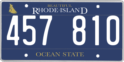 RI license plate 457810