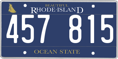 RI license plate 457815