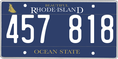 RI license plate 457818