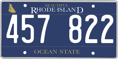 RI license plate 457822