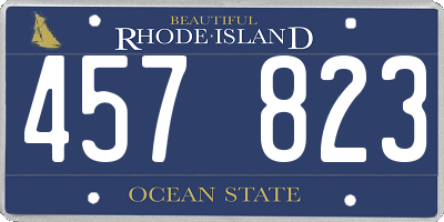 RI license plate 457823