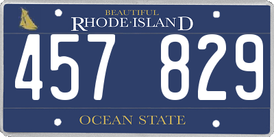 RI license plate 457829