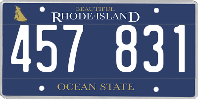 RI license plate 457831