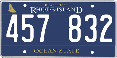 RI license plate 457832