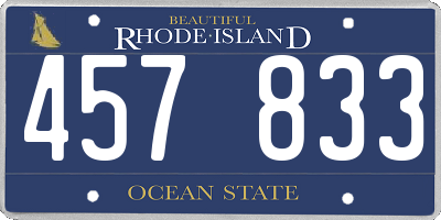 RI license plate 457833