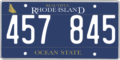 RI license plate 457845