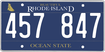 RI license plate 457847