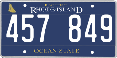 RI license plate 457849