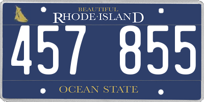 RI license plate 457855