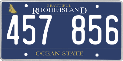 RI license plate 457856