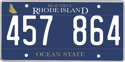 RI license plate 457864