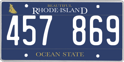 RI license plate 457869