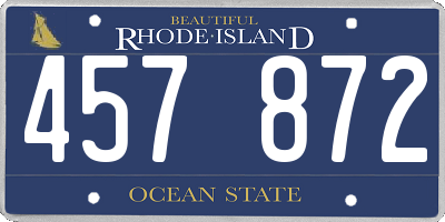 RI license plate 457872
