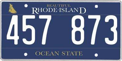 RI license plate 457873