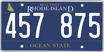RI license plate 457875