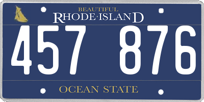 RI license plate 457876