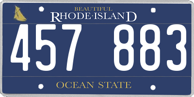 RI license plate 457883