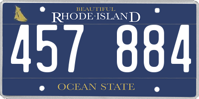 RI license plate 457884