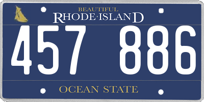 RI license plate 457886