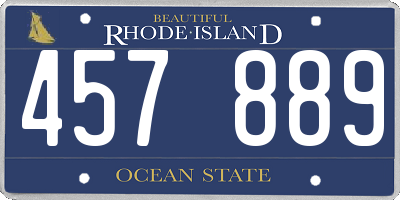 RI license plate 457889