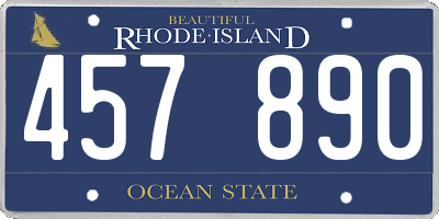 RI license plate 457890