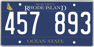 RI license plate 457893