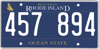 RI license plate 457894