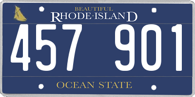 RI license plate 457901