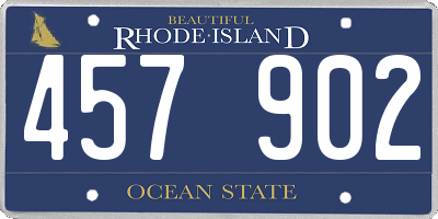 RI license plate 457902