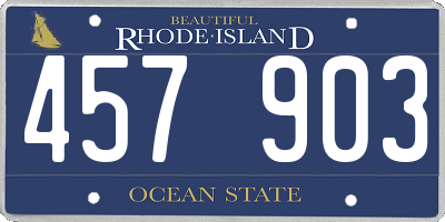 RI license plate 457903