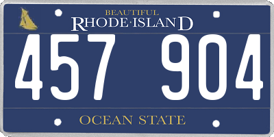 RI license plate 457904