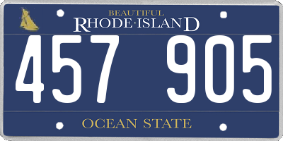RI license plate 457905