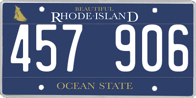 RI license plate 457906