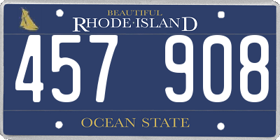 RI license plate 457908