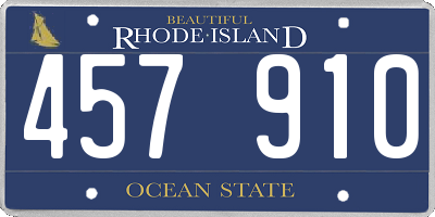 RI license plate 457910