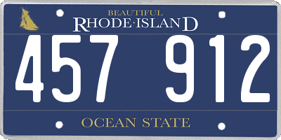 RI license plate 457912
