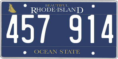 RI license plate 457914