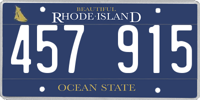 RI license plate 457915