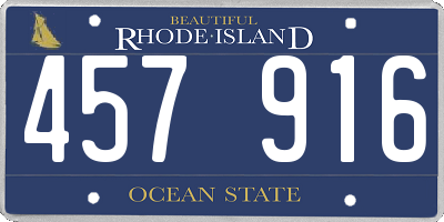 RI license plate 457916