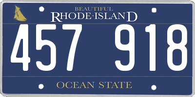 RI license plate 457918