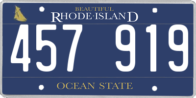 RI license plate 457919