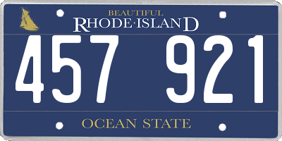 RI license plate 457921