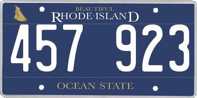RI license plate 457923