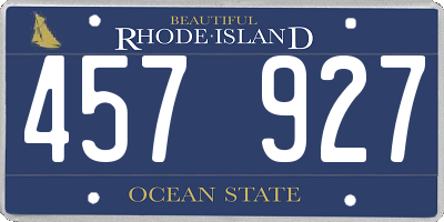 RI license plate 457927