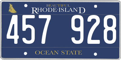 RI license plate 457928